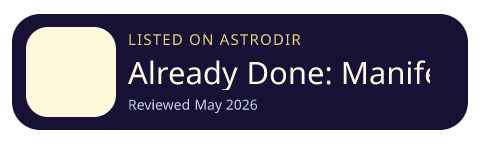 Already Done: Manifestation is listed on AstroDir