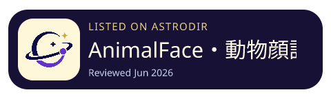 AnimalFace・動物顔診断, 顔面偏差値, 動物占い is listed on AstroDir
