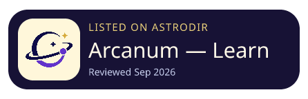 Arcanum — Learn Tarot is listed on AstroDir