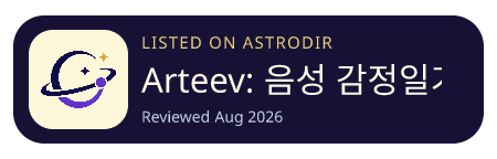 Arteev: 음성 감정일기 is listed on AstroDir