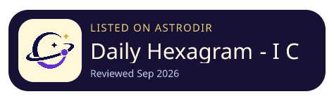 Daily Hexagram - I Ching Style is listed on AstroDir