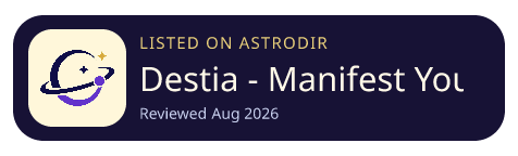 Destia - Manifest Your Life is listed on AstroDir