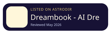Dreambook - AI Dream Journal is listed on AstroDir