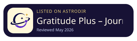 Gratitude Plus – Journal is listed on AstroDir