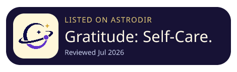 Gratitude: Self-Care Journal is listed on AstroDir