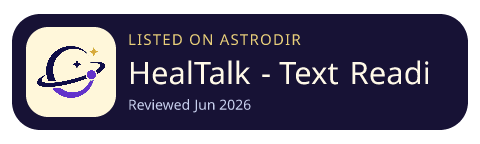 HealTalk - Text Reading is listed on AstroDir
