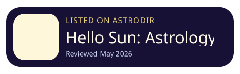 Hello Sun: Astrology Guide is listed on AstroDir