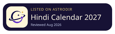 Hindi Calendar 2027 Panchang is listed on AstroDir