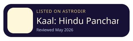 Kaal: Hindu Panchang Calendar is listed on AstroDir