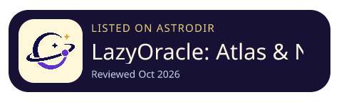LazyOracle: Atlas & Notebook is listed on AstroDir