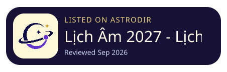 Lịch Âm 2027 - Lịch Vạn Niên is listed on AstroDir