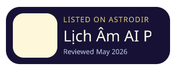 Lịch Âm AI Pro is listed on AstroDir