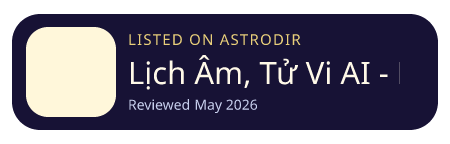 Lịch Âm, Tử Vi AI - Lịch Ta is listed on AstroDir