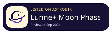 Lunne+ Moon Phase & Calendar is listed on AstroDir