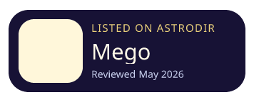 Mego is listed on AstroDir