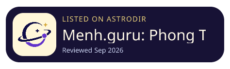 Menh.guru: Phong Thủy Tử Vi AI 已收录在 AstroDir