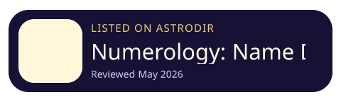 Numerology: Name Date & Birth is listed on AstroDir