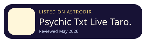 Psychic Txt Live Tarot Reading is listed on AstroDir