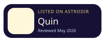 Quin is listed on AstroDir