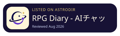 RPG Diary - AIチャット & AI日記 is listed on AstroDir