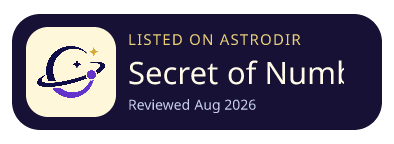 Secret of Numbers is listed on AstroDir