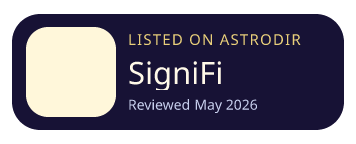 SigniFi is listed on AstroDir