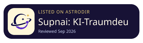 Supnai: KI-Traumdeutung is listed on AstroDir