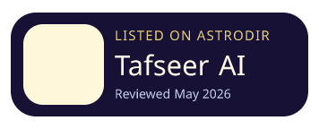 Tafseer AI is listed on AstroDir