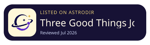 Three Good Things Journal is listed on AstroDir