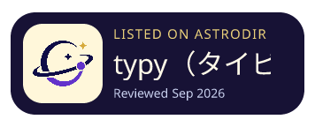 typy（タイピー） is listed on AstroDir