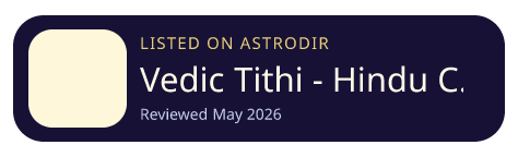 Vedic Tithi - Hindu Calendar Official Site is listed on AstroDir
