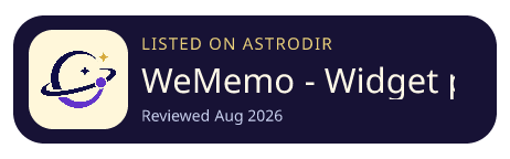 WeMemo - Widget pour couple is listed on AstroDir